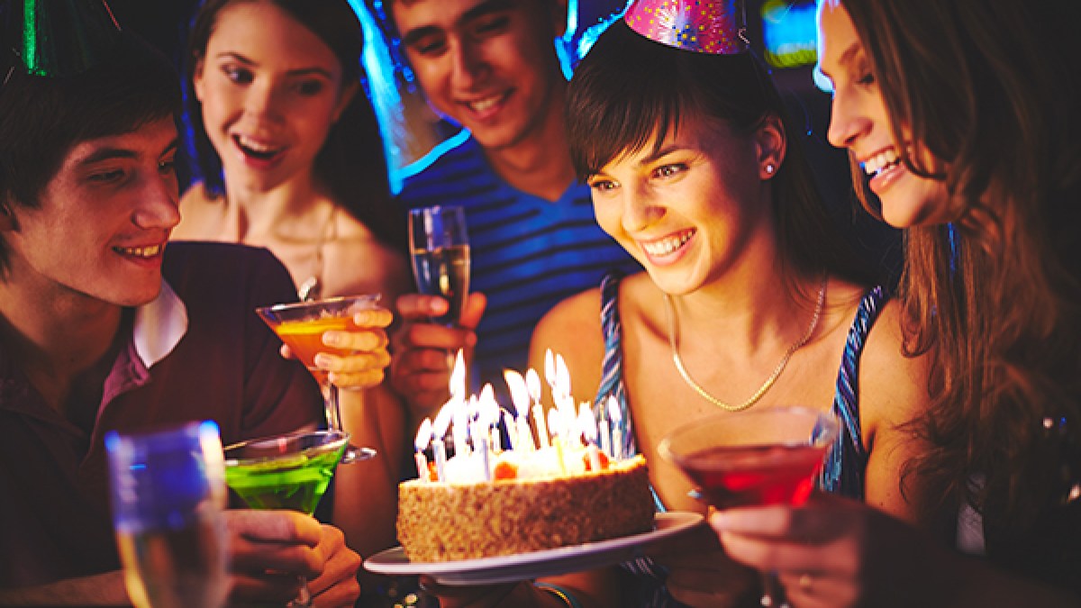 People at birthday party