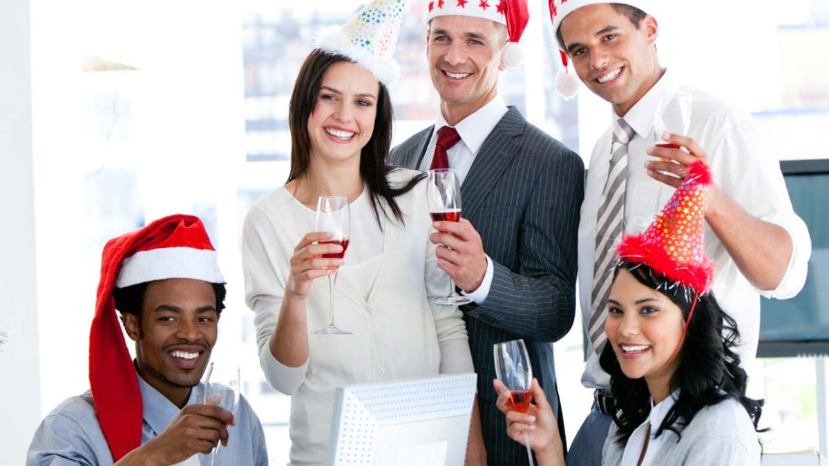 Employees at office party